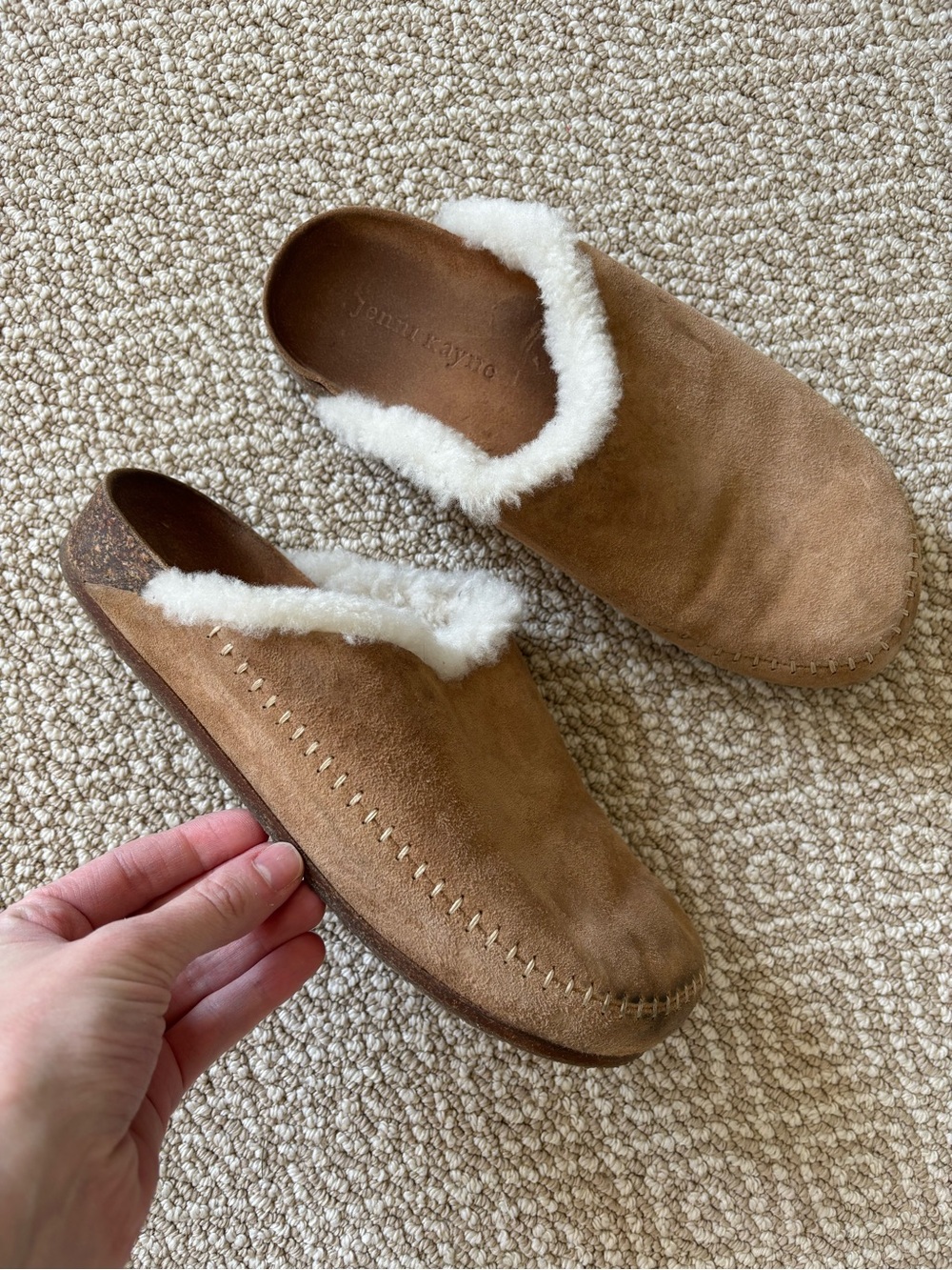 Jenni Kayne Shearling Suede Mules